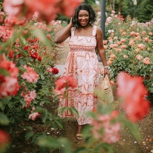 Tribal Print Shirred Cami Dress